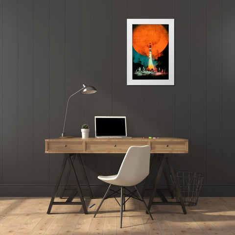 After Landing White Modern Wood Framed Art Print by Treechild