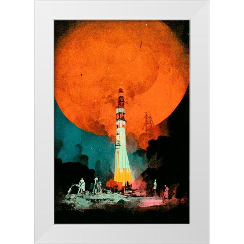 After Landing White Modern Wood Framed Art Print by Treechild