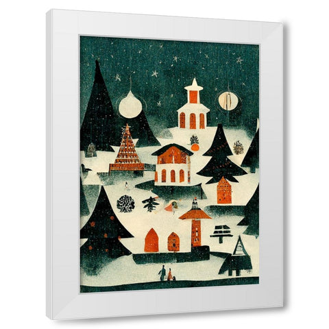 Before Christmas White Modern Wood Framed Art Print by Treechild