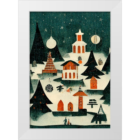 Before Christmas White Modern Wood Framed Art Print by Treechild