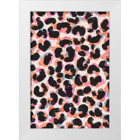 Cool Leo Pattern White Modern Wood Framed Art Print by Treechild