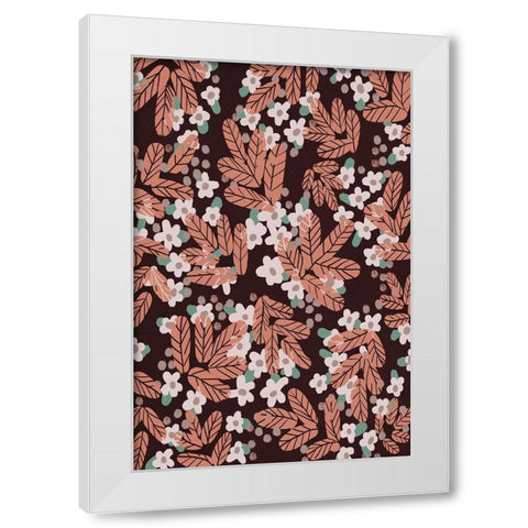Autumn Blossoms White Modern Wood Framed Art Print by Treechild