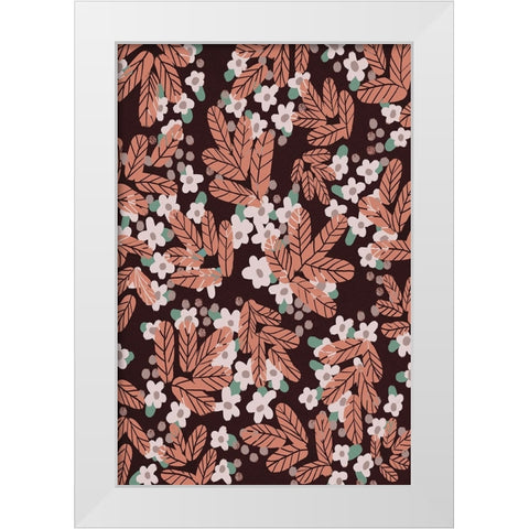 Autumn Blossoms White Modern Wood Framed Art Print by Treechild
