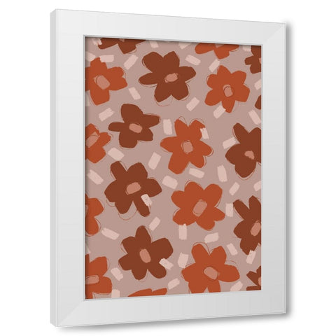 Pastel Flowers White Modern Wood Framed Art Print by Treechild