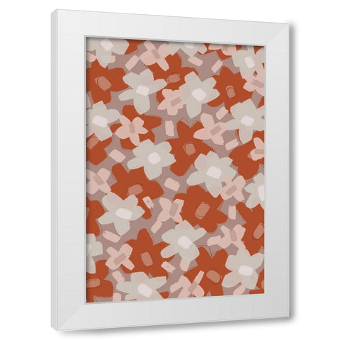Cute Flowers White Modern Wood Framed Art Print by Treechild