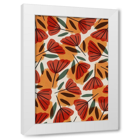 Tulip Pattern White Modern Wood Framed Art Print by Treechild