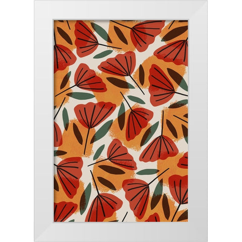 Tulip Pattern White Modern Wood Framed Art Print by Treechild