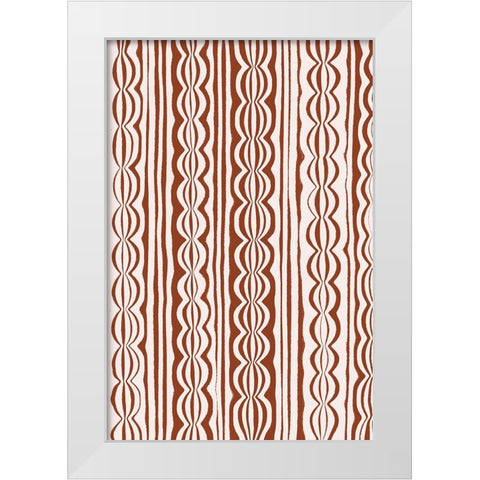 Curved Lines White Modern Wood Framed Art Print by Treechild