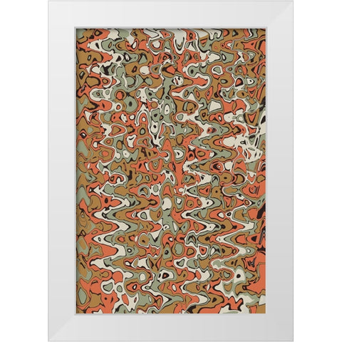 Pastel ZigZag White Modern Wood Framed Art Print by Treechild
