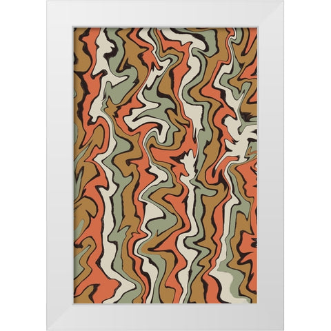 Stirred Colors White Modern Wood Framed Art Print by Treechild