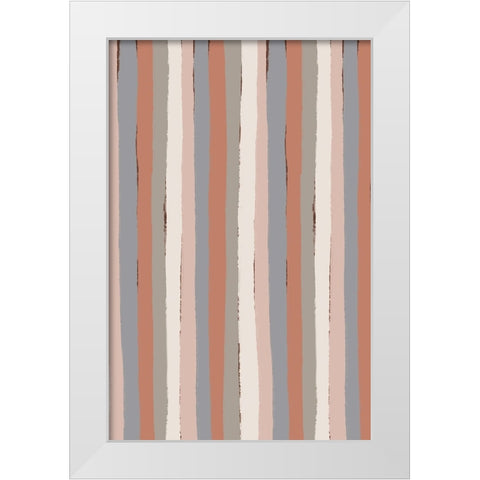 Pastel Stripes White Modern Wood Framed Art Print by Treechild