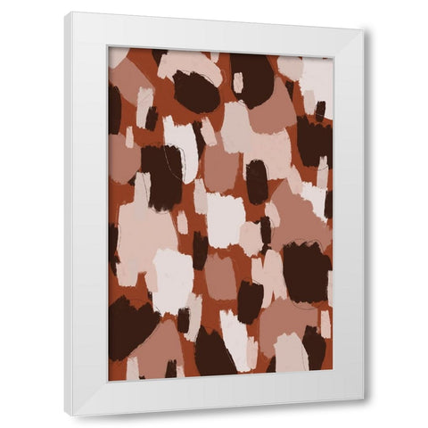Thick Brown Strokes White Modern Wood Framed Art Print by Treechild