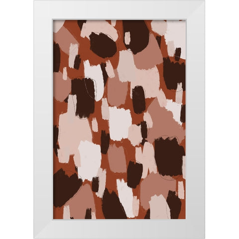 Thick Brown Strokes White Modern Wood Framed Art Print by Treechild