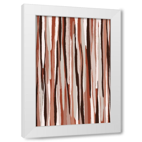 Pastel Thin Stripes White Modern Wood Framed Art Print by Treechild