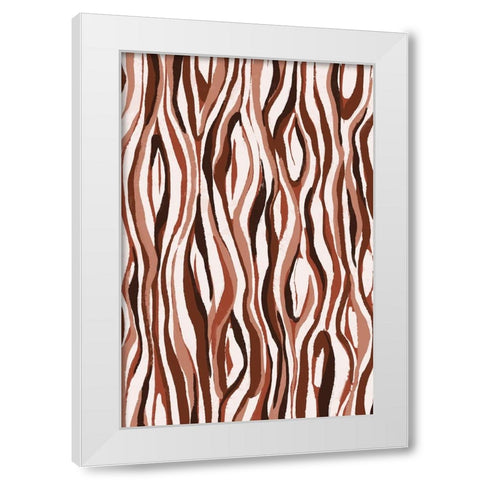 Pastel Tiger White Modern Wood Framed Art Print by Treechild