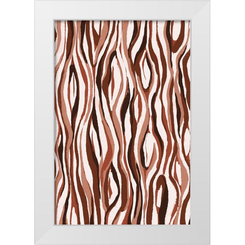 Pastel Tiger White Modern Wood Framed Art Print by Treechild
