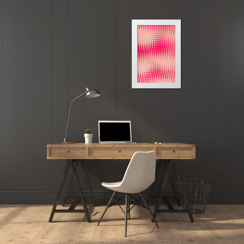 Pink Blurred Pattern White Modern Wood Framed Art Print by Treechild