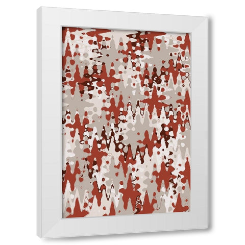 Liquid Beige Brown Pattern White Modern Wood Framed Art Print by Treechild