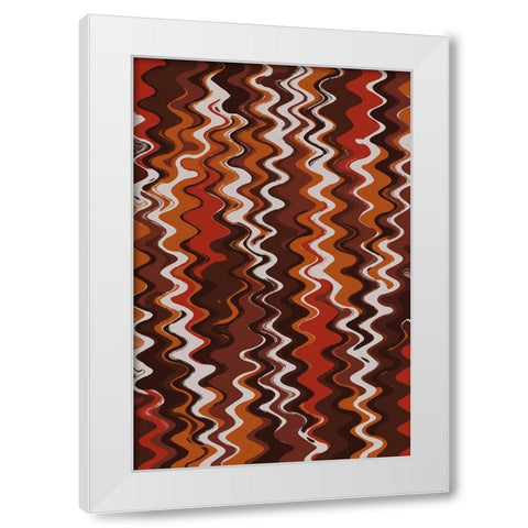 Earthy Color Zig Zag Pattern White Modern Wood Framed Art Print by Treechild