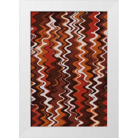 Earthy Color Zig Zag Pattern White Modern Wood Framed Art Print by Treechild