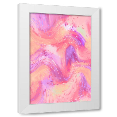 Pastel Space Pattern White Modern Wood Framed Art Print by Treechild