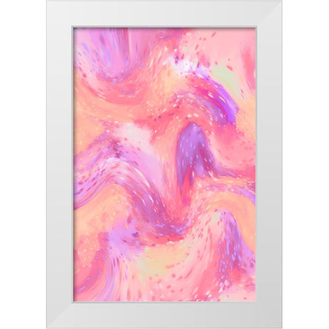 Pastel Space Pattern White Modern Wood Framed Art Print by Treechild