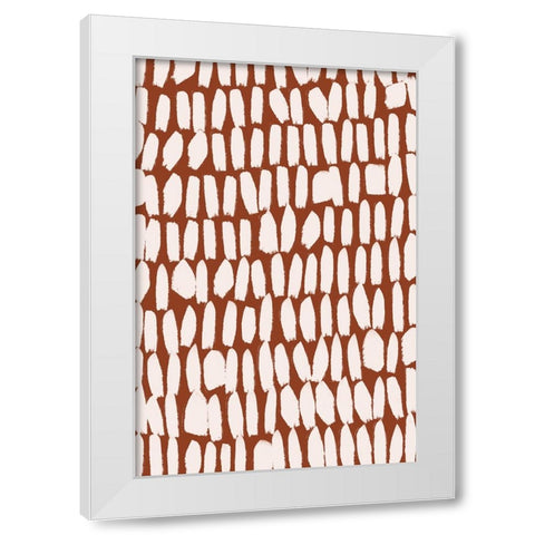 Simple White Strokes White Modern Wood Framed Art Print by Treechild