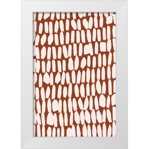 Simple White Strokes White Modern Wood Framed Art Print by Treechild