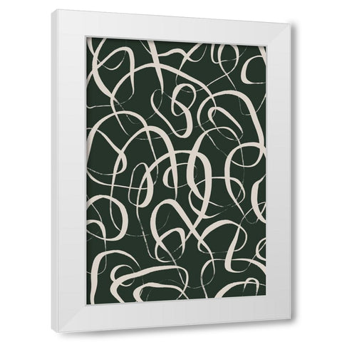 Beige Circles White Modern Wood Framed Art Print by Treechild