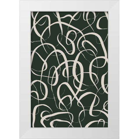 Beige Circles White Modern Wood Framed Art Print by Treechild