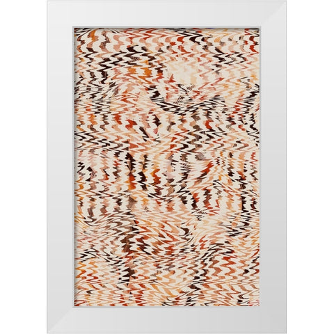 Ethno Zig Zag Pattern White Modern Wood Framed Art Print by Treechild