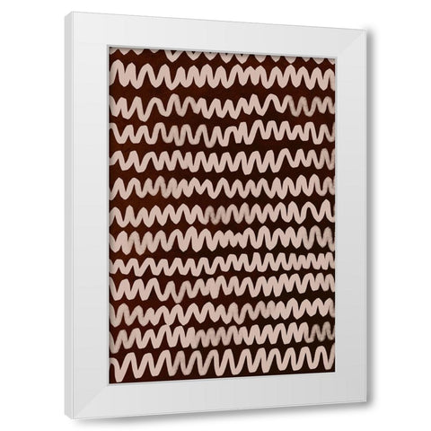 Beige ZigZag on Rusty Color Pattern White Modern Wood Framed Art Print by Treechild