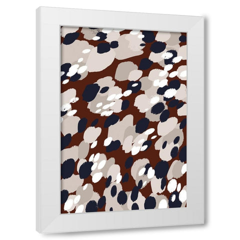 Berry Pattern White Modern Wood Framed Art Print by Treechild