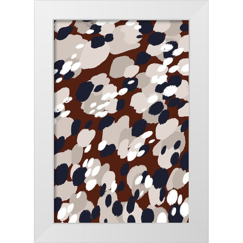 Berry Pattern White Modern Wood Framed Art Print by Treechild