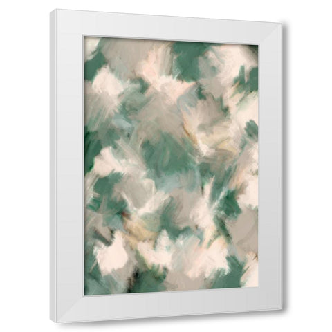 Wiped Jungle Pattern White Modern Wood Framed Art Print by Treechild