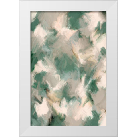 Wiped Jungle Pattern White Modern Wood Framed Art Print by Treechild