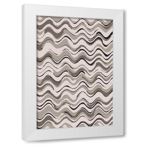 Wavey Pastel Pattern White Modern Wood Framed Art Print by Treechild