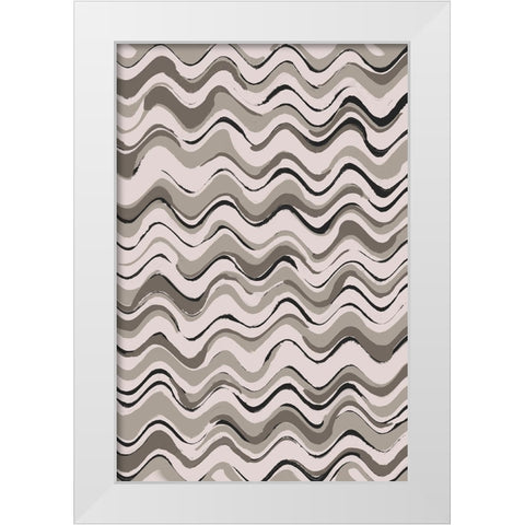 Wavey Pastel Pattern White Modern Wood Framed Art Print by Treechild