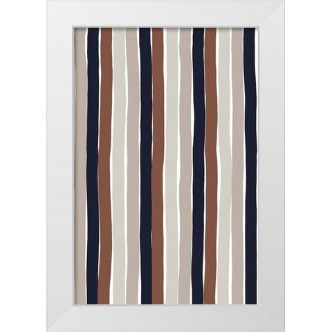 Gentle Color Stripes White Modern Wood Framed Art Print by Treechild