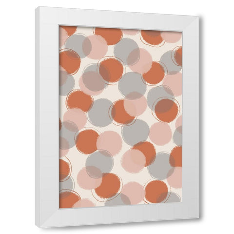 Pastel Dots White Modern Wood Framed Art Print by Treechild