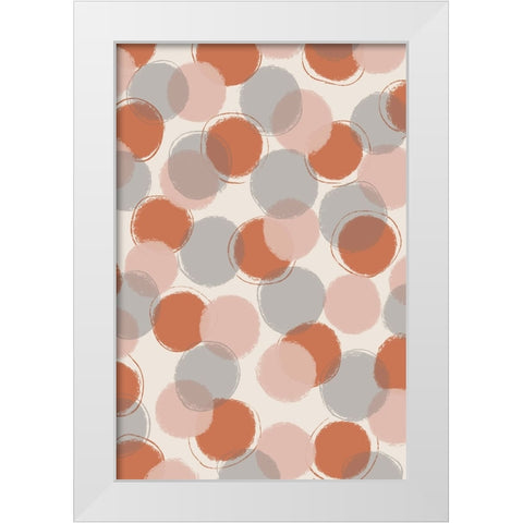 Pastel Dots White Modern Wood Framed Art Print by Treechild