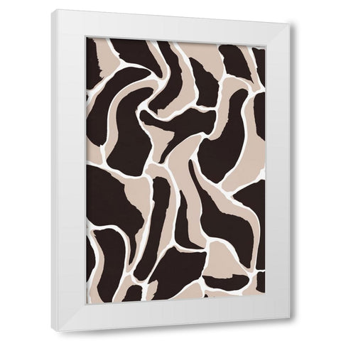 Brown Animal Pattern White Modern Wood Framed Art Print by Treechild