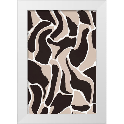 Brown Animal Pattern White Modern Wood Framed Art Print by Treechild