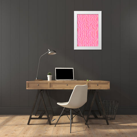 Pink Silk Pattern White Modern Wood Framed Art Print by Treechild