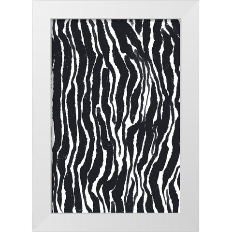 Zebra Pattern White Modern Wood Framed Art Print by Treechild