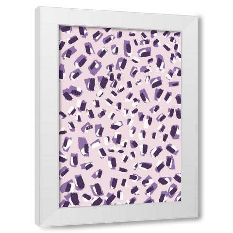 Little Purple Strokes White Modern Wood Framed Art Print by Treechild
