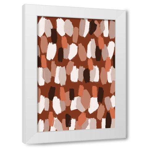 Pastel Earthy Strokes Pattern White Modern Wood Framed Art Print by Treechild