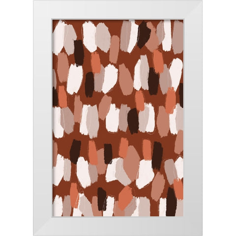 Pastel Earthy Strokes Pattern White Modern Wood Framed Art Print by Treechild