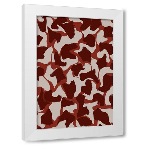 Liquid Beige Brown Strokes White Modern Wood Framed Art Print by Treechild