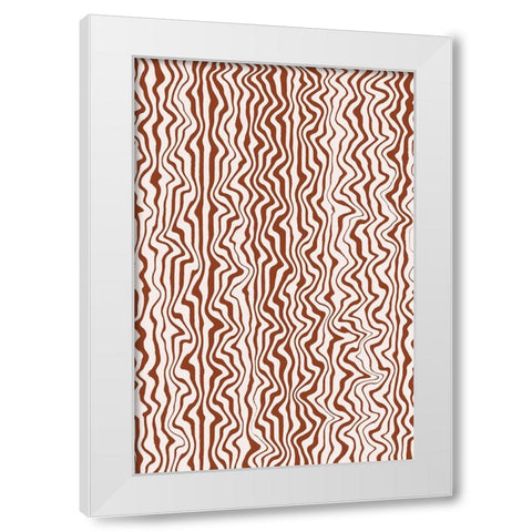 Liquid Beige Stripes Pattern White Modern Wood Framed Art Print by Treechild